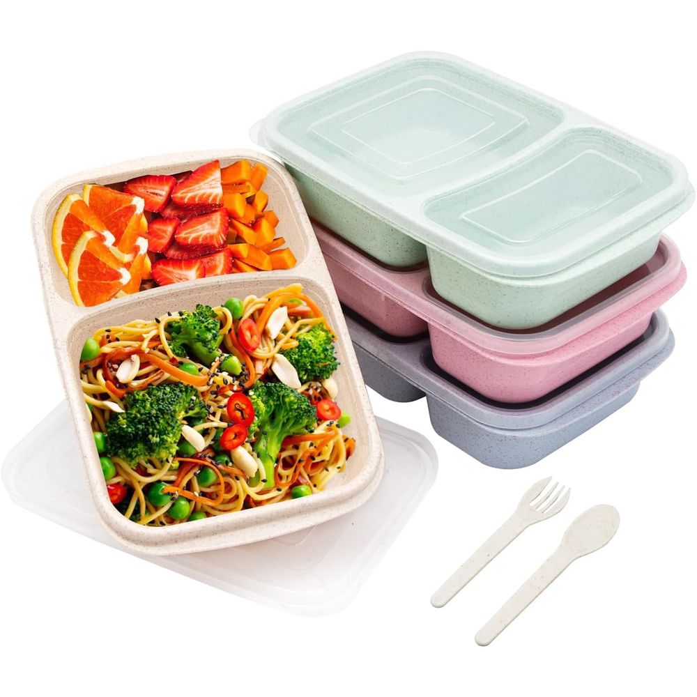 Food Storage Microwave Safe - 4 Pack Bento Lunch Box, 2
