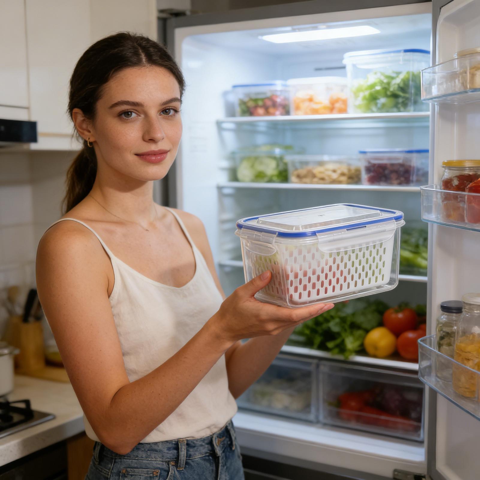 Food Storage With Colander - 4 In 1 Food Storage Container