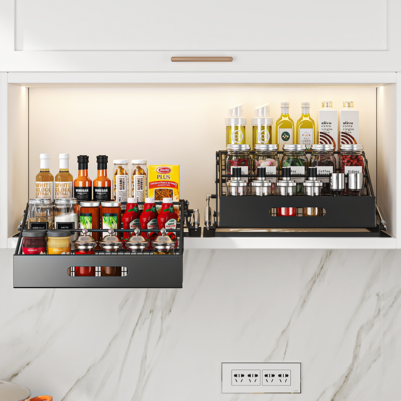 Food Storage Shelving - 1Pc 3 Tier Pull Down Organizer