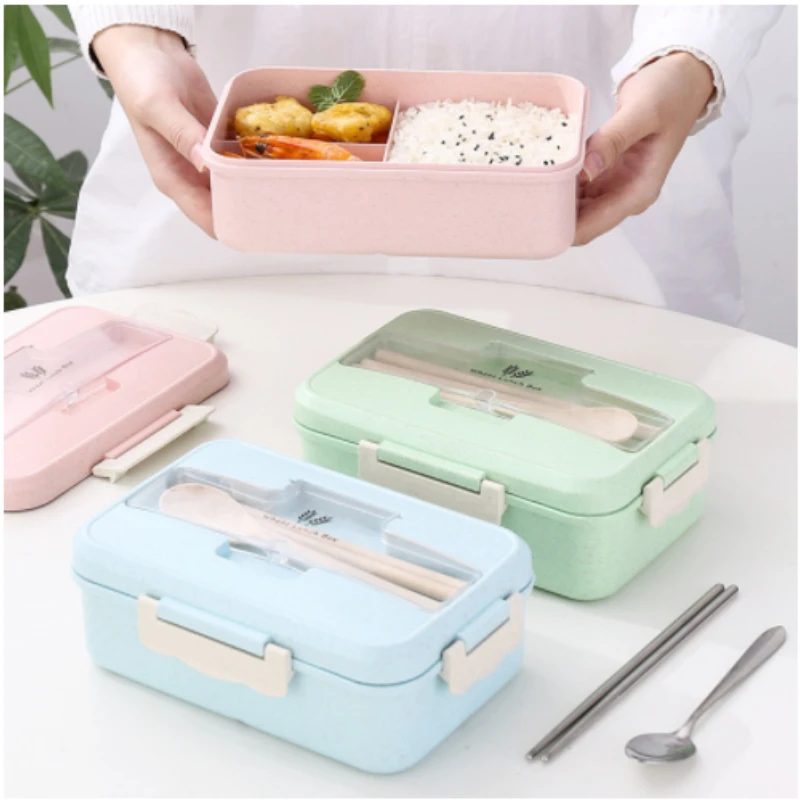 Food Storage No Plastic - Microwave Lunch Box Wheat Straw Dinnerware