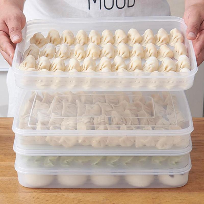 Food Storage Bins - Transparent Kitchen Storage Box Refrigerator Organizer