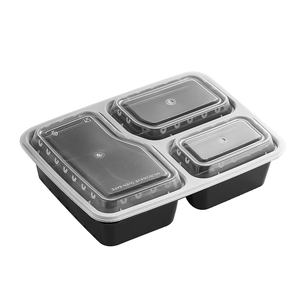 Food Storage Microwave Safe - 7 Pack 3 Compartment Meal Prep
