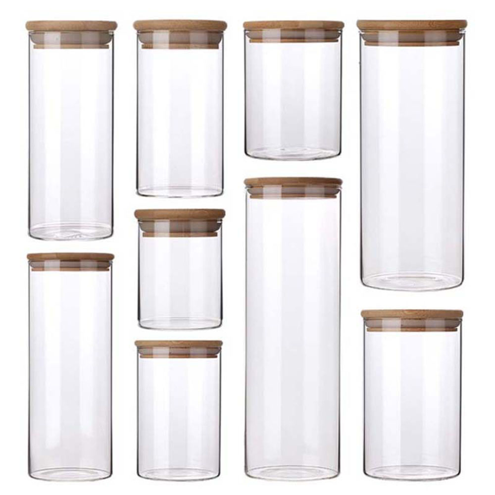Glass Meal Prep Container - 4/8pcs 250ml 500ml 1000ml Glass Jar