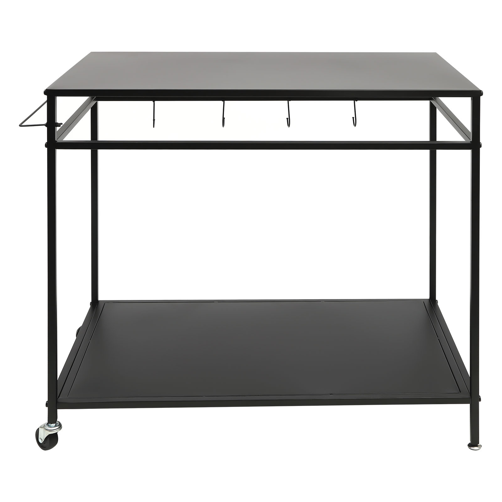 Food Storage Shelving - Double-Shelf Movable Cooking Table Outdoor Dining