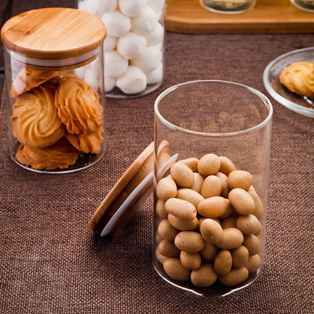 Food Storage Jars Airtight - Airtight Glass Food Container with Bamboo
