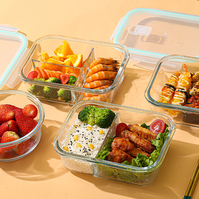 Glass Meal Prep Container - Glass Fresh-Keeping Box high Borosilicate Heat-Resistant