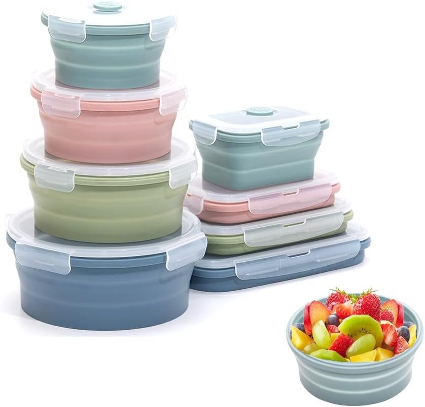 Food Storage Method - Collapsible Silicone Food Storage Container Set