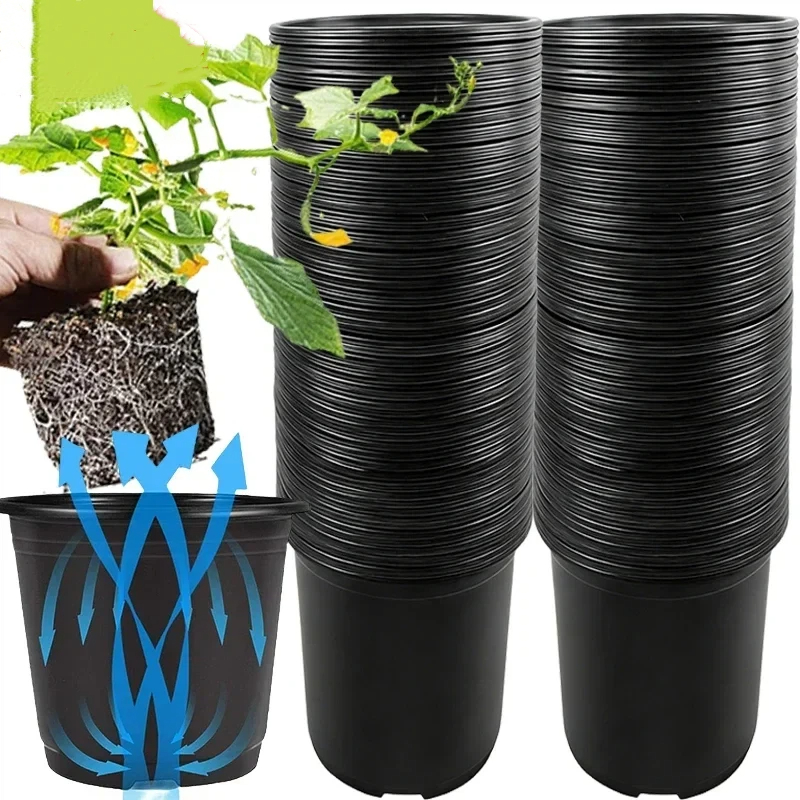 Food Storage Plants - Black Breathable Seedling Pots Plastic Flower