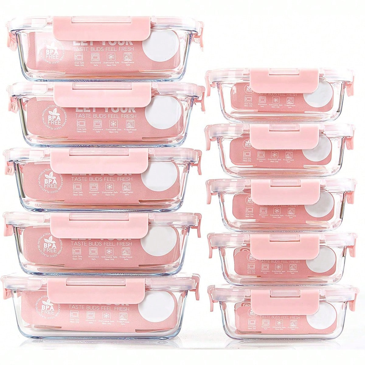 Glass Meal Prep Container - 10 Pack Glass Meal Prep Containers,