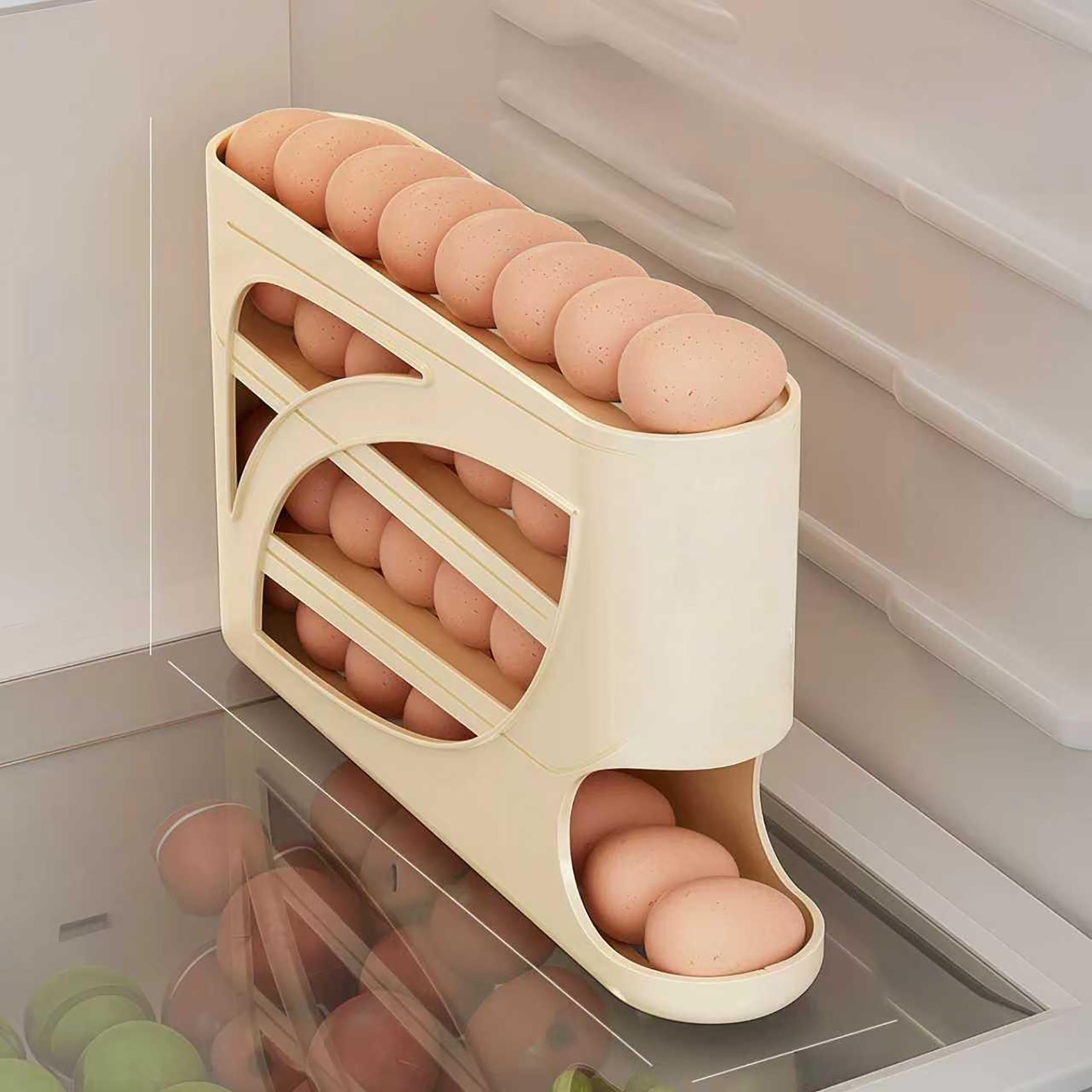 Egg Storage Holder - Rolling Egg Dispenser for Refrigerator -