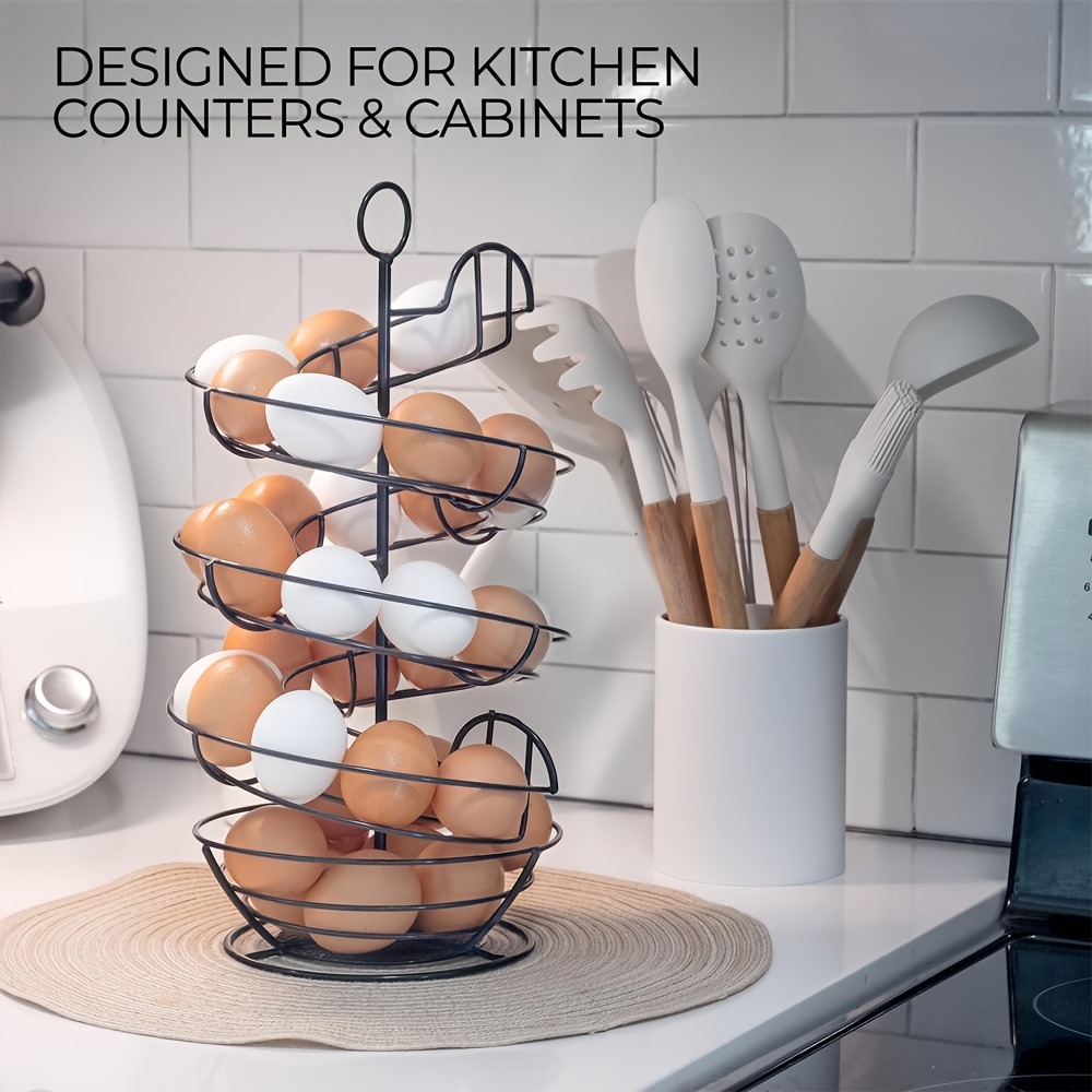 Egg Storage Holder - Metal Wire Spiral Egg Holder, Countertop