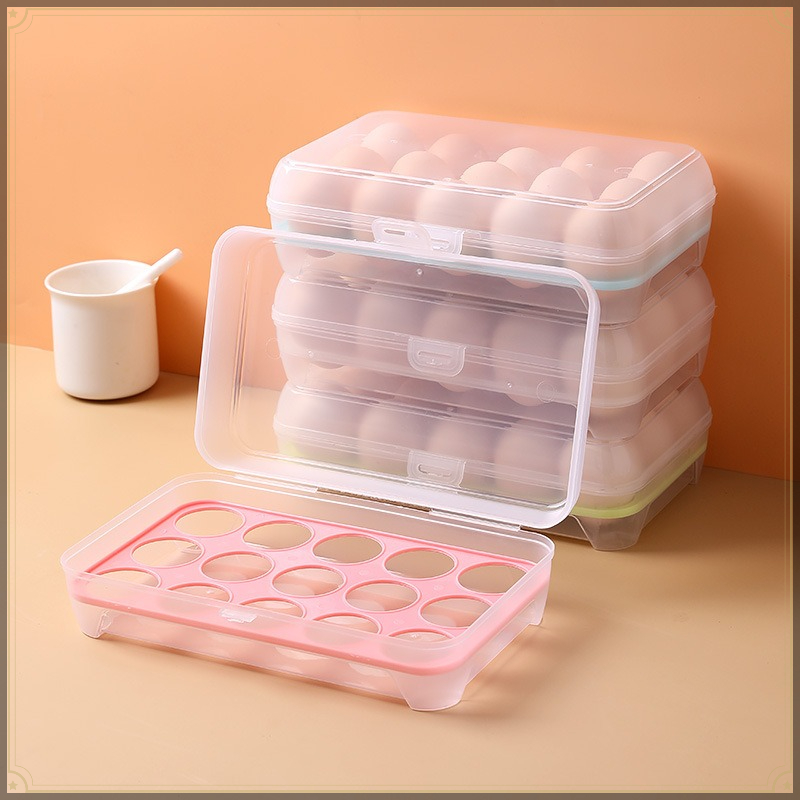 Egg Storage Holder - Egg Storage Box 15 Grids PP