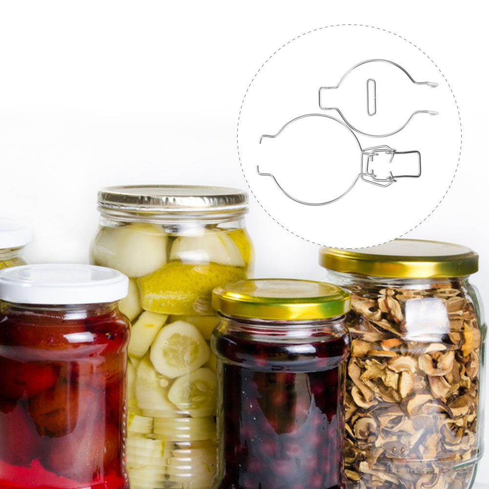 Food Storage Jars Airtight - 12Pcs Glass Jar Wire Clamps Stainless