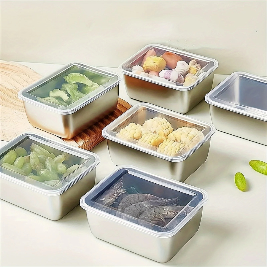 Food Storage With Colander - 1/3/5pcs Stainless Steel Food Storage Box