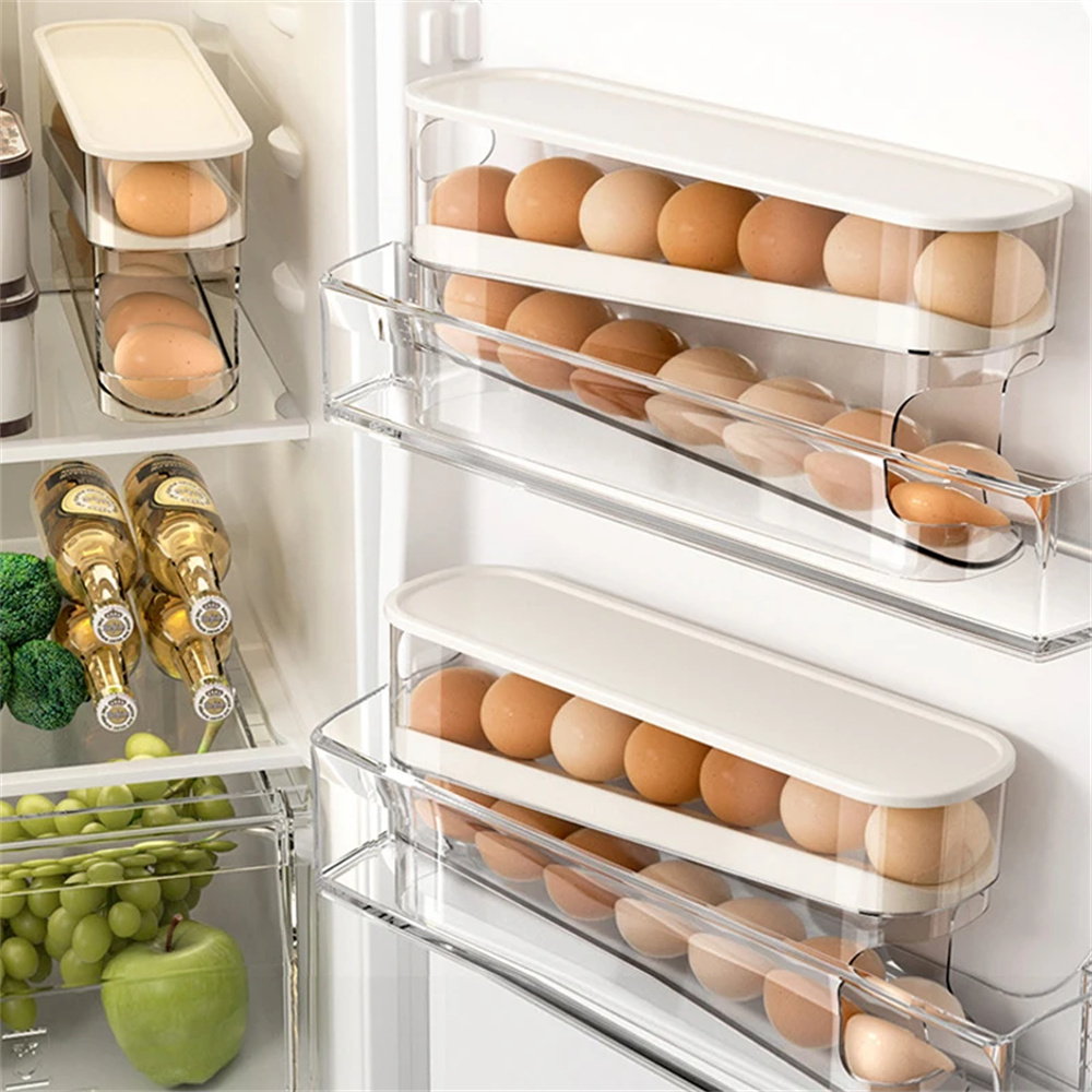 Egg Storage Holder - 1PC Slide Type Egg Carton Double