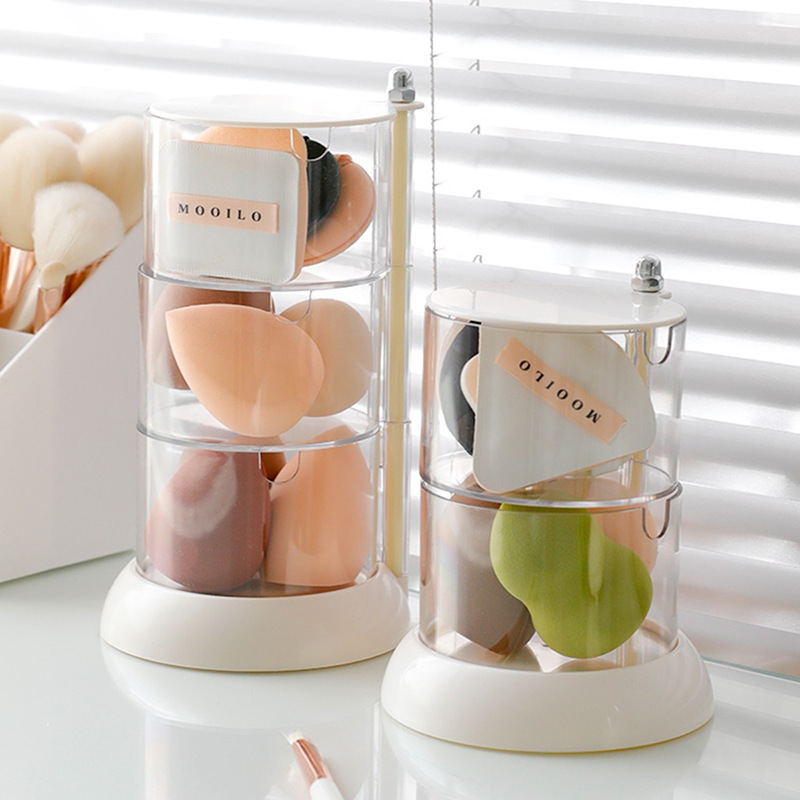 Egg Storage Holder - New 360 Degrees Rotatable Makeup Puff