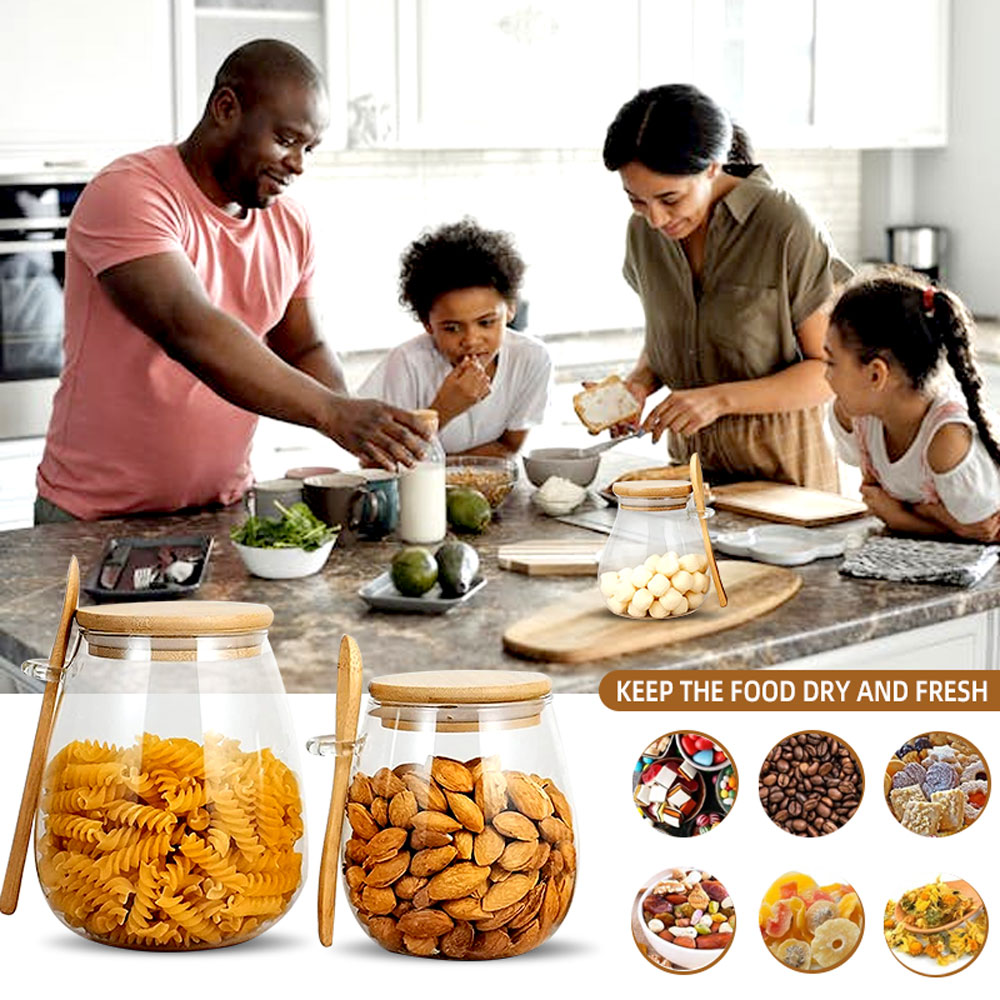 34oz sealed glass jar with spo - Glass Meal Prep Container recension och pris