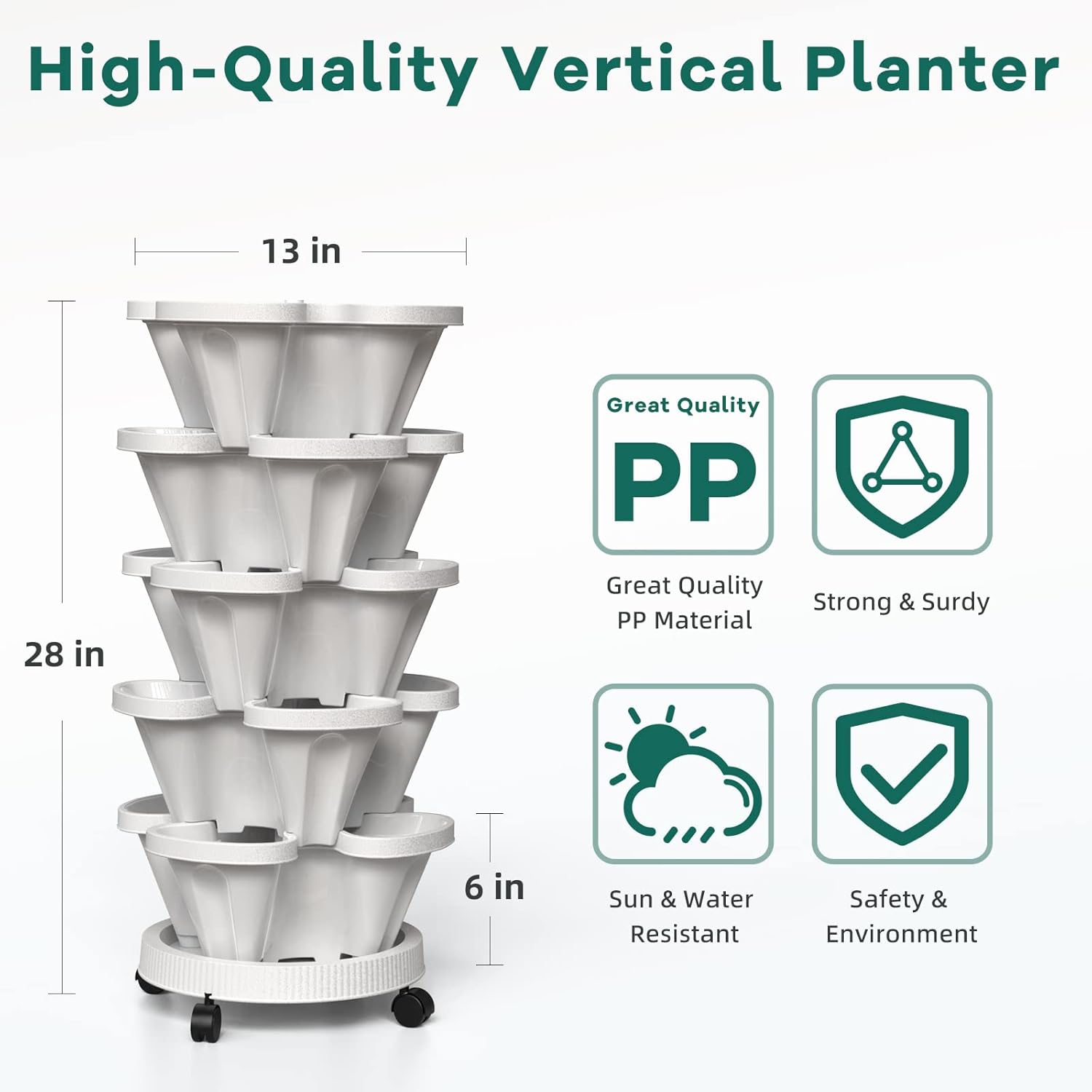 Stackable Flower Pot5 Layer Fl - Food Storage Plants recension och pris