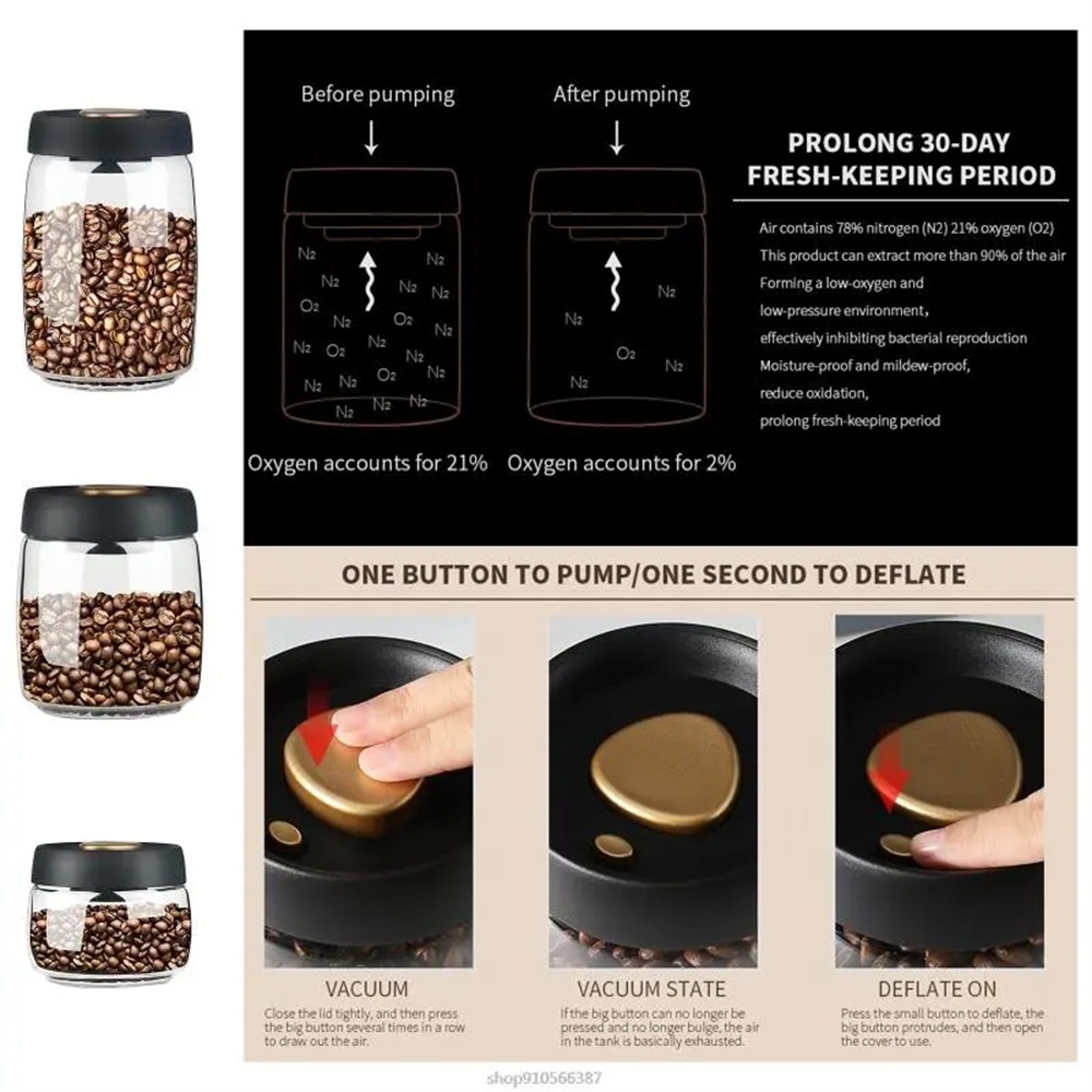 1pack Coffee Bean Storage Cont - Glass Meal Prep Container recension och pris