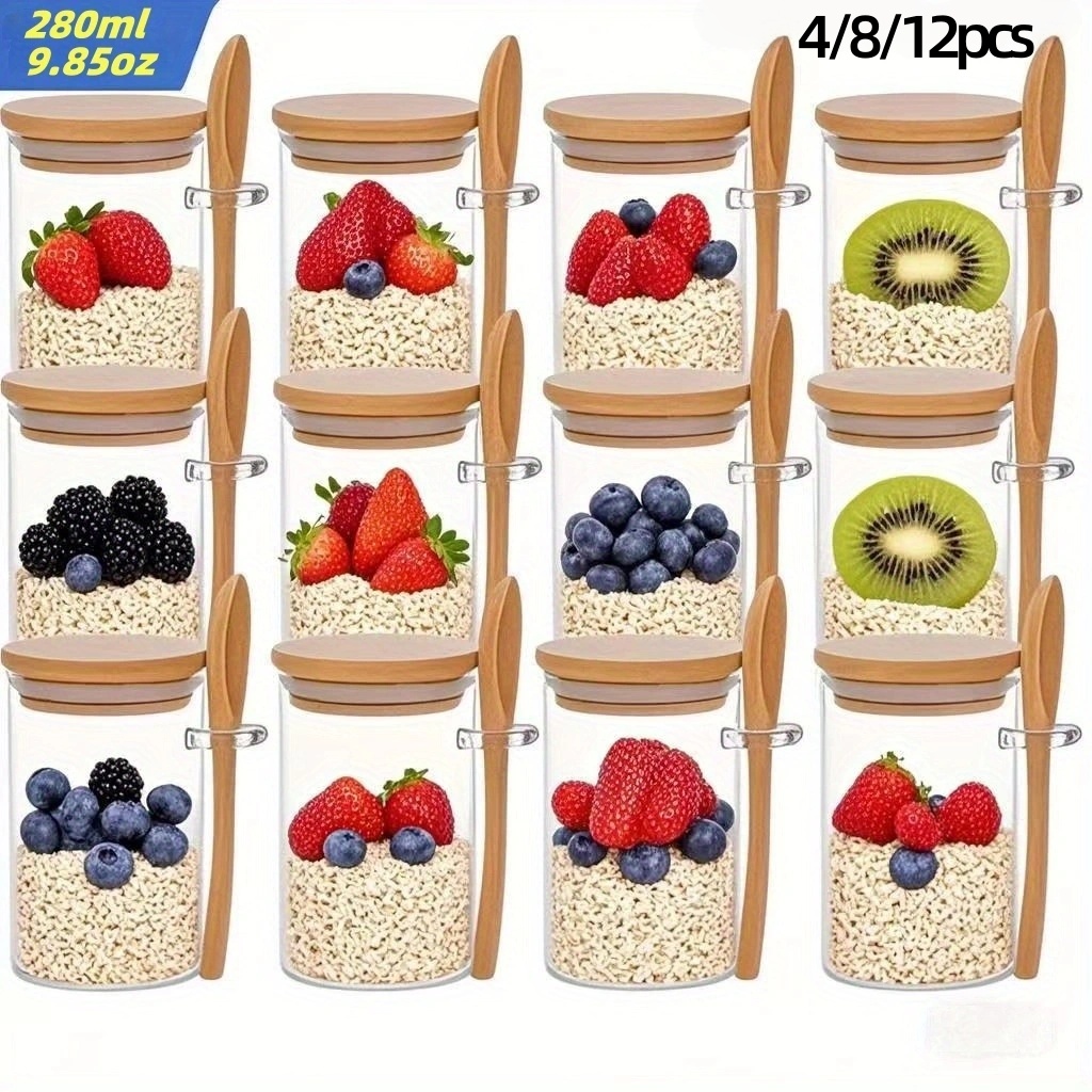 4/8/12Pcs, Oatmeal Breakfast C - Glass Meal Prep Container recension och pris