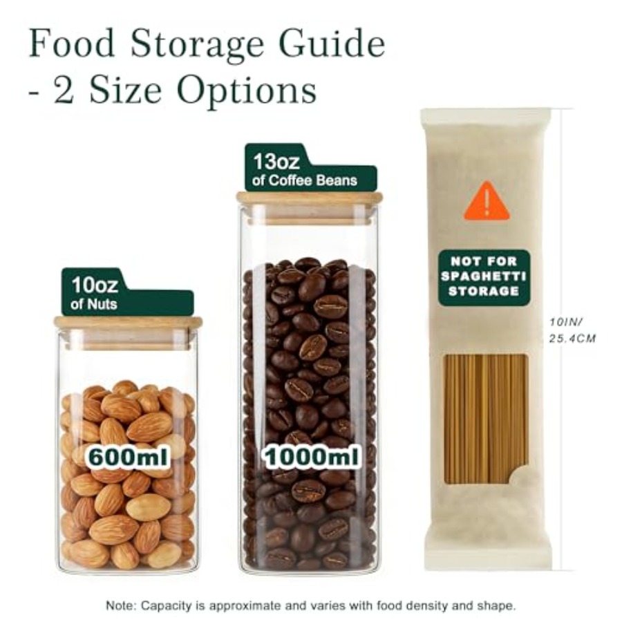 12-Pack Square Glass Storage J - Food Storage Glass Jar recension och pris