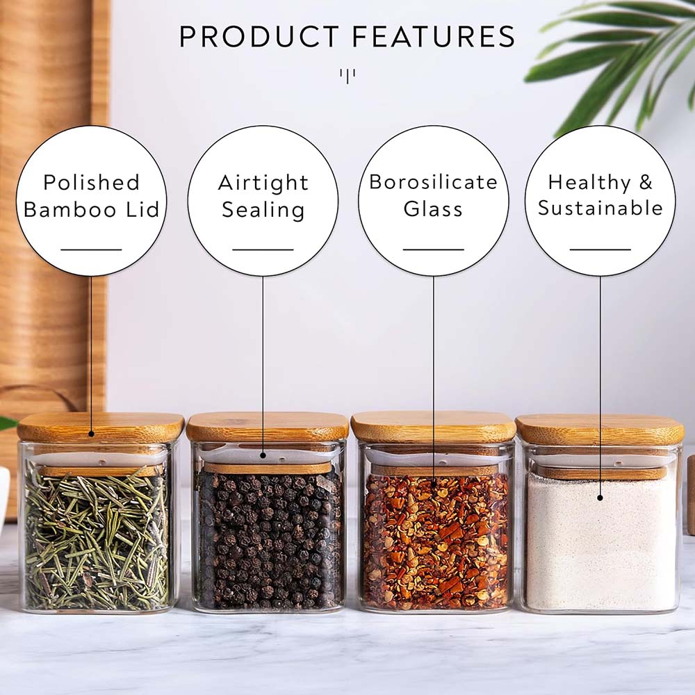 5oz Glass Jars Set with Spice  - Glass Meal Prep Container recension och pris
