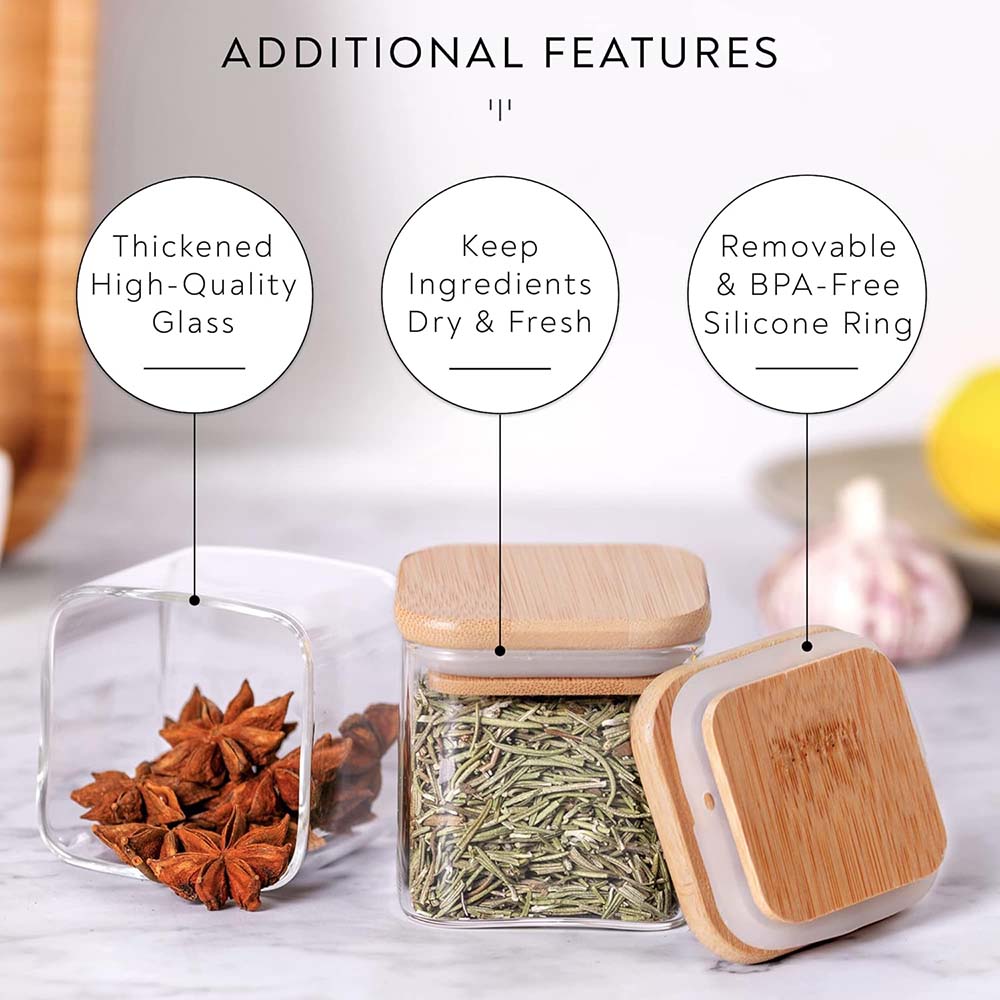 5oz Glass Jars Set with Spice  - Glass Meal Prep Container recension och pris
