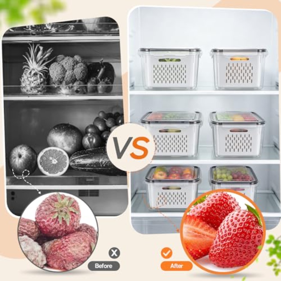 Fruit Storage Containers for F - Food Storage With Colander recension och pris