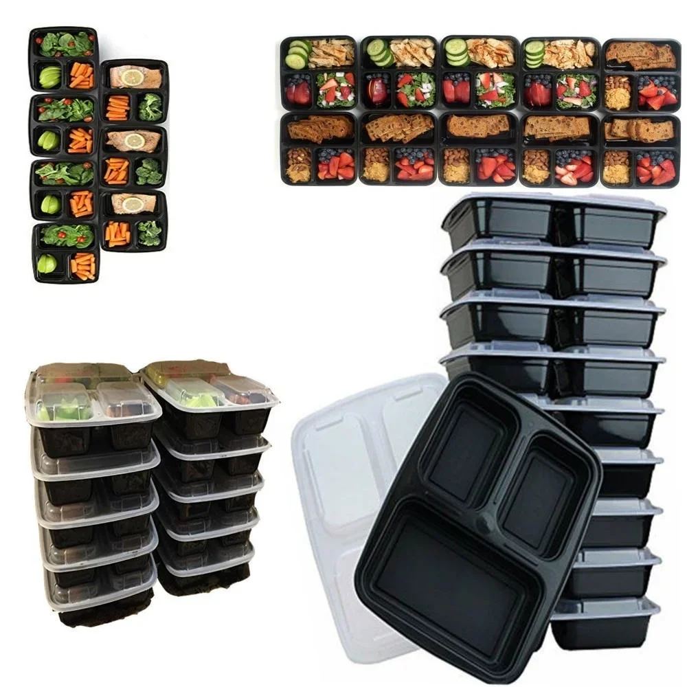 7 Pack 3 Compartment Meal Prep - Food Storage Microwave Safe recension och pris