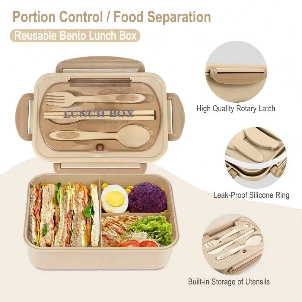 Adult Bento Box with 3 Compart - Food Storage Microwave Safe recension och pris