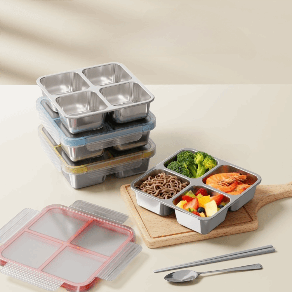 Easy To Clean Square 4 Grid Lu - Food Storage Microwave Safe recension och pris