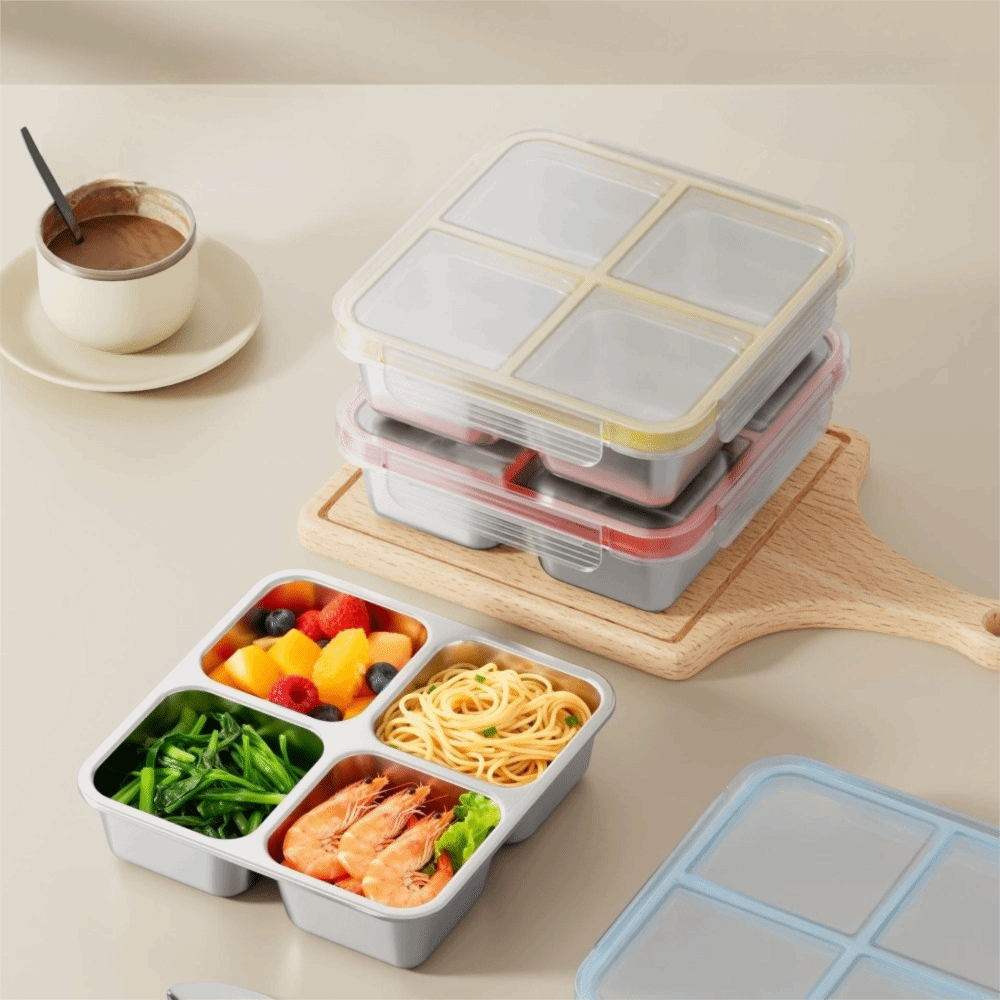Easy To Clean Square 4 Grid Lu - Food Storage Microwave Safe recension och pris