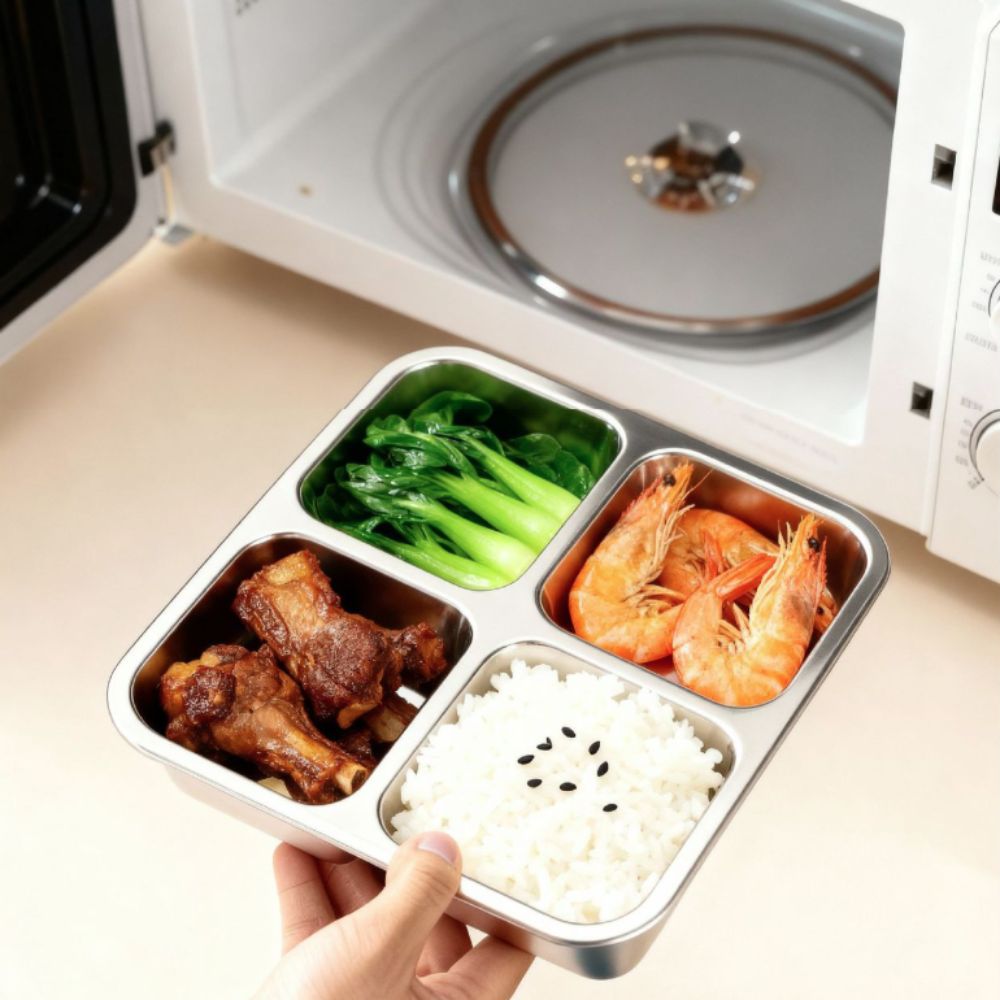 Easy To Clean Square 4 Grid Lu - Food Storage Microwave Safe recension och pris