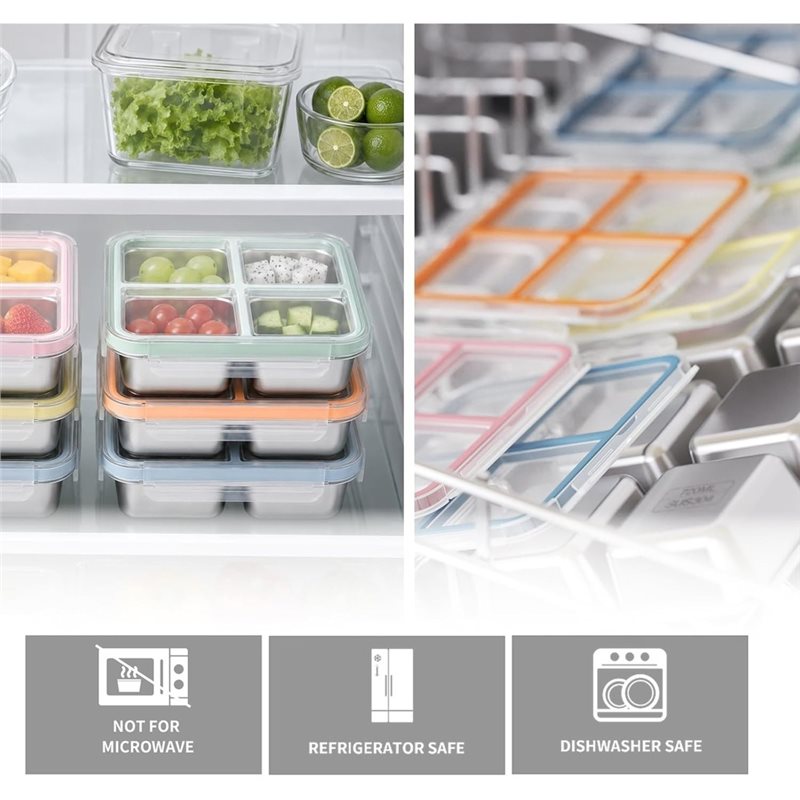 GIGI 4Pack Stainless Steel Sna - Food Storage Stainless Steel Containers recension och pris
