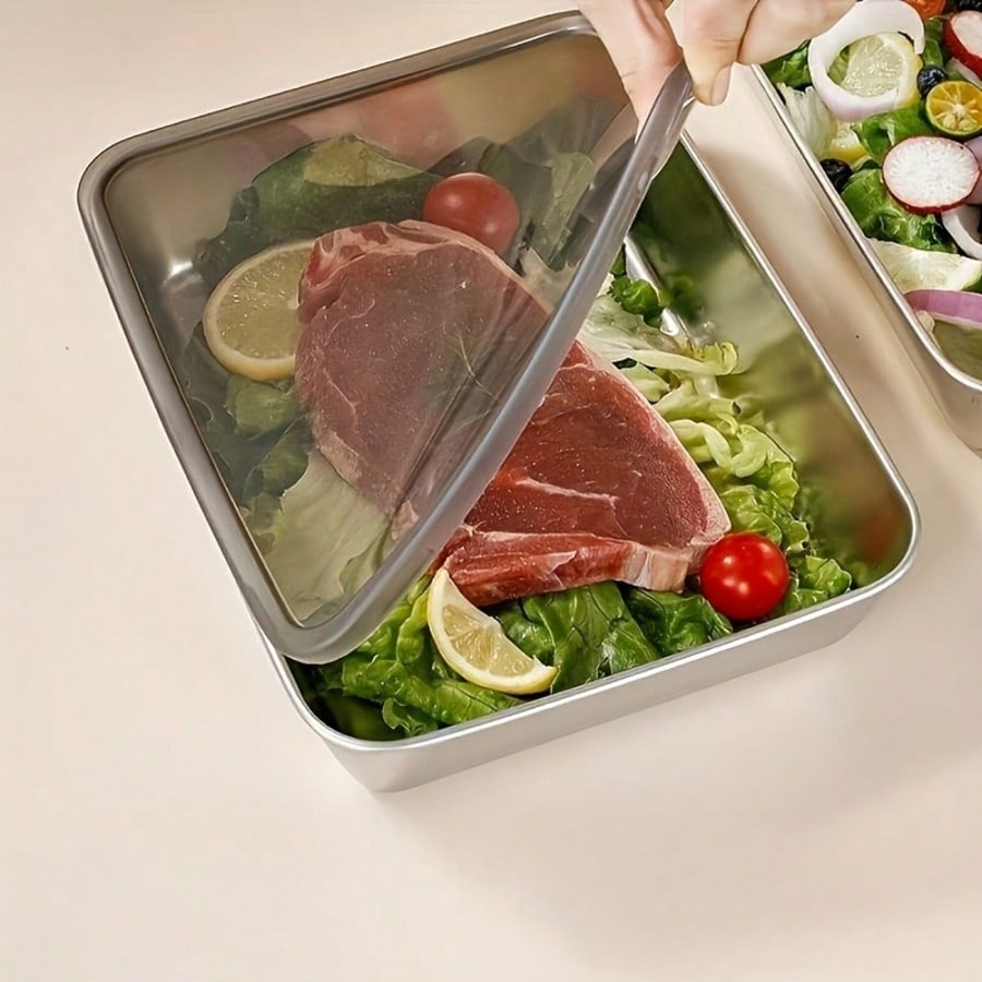 6pcs(3 Boxes+ 3 Lids) Stainles - Food Storage Stainless Steel Containers recension och pris