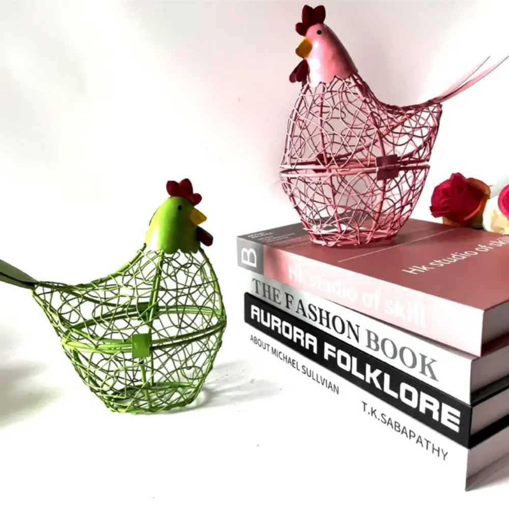 Portable Iron Wire Hen Shape E - Egg Storage Holder recension och pris