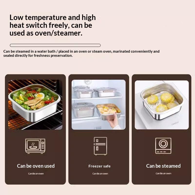Portable Large Capacity Stainl - Food Storage Box Large recension och pris