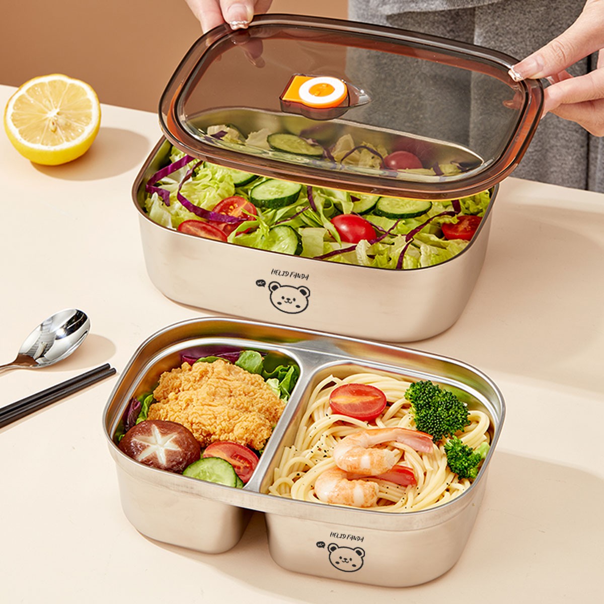 Portable 304 Stainless Steel B - Food Storage Box Large recension och pris