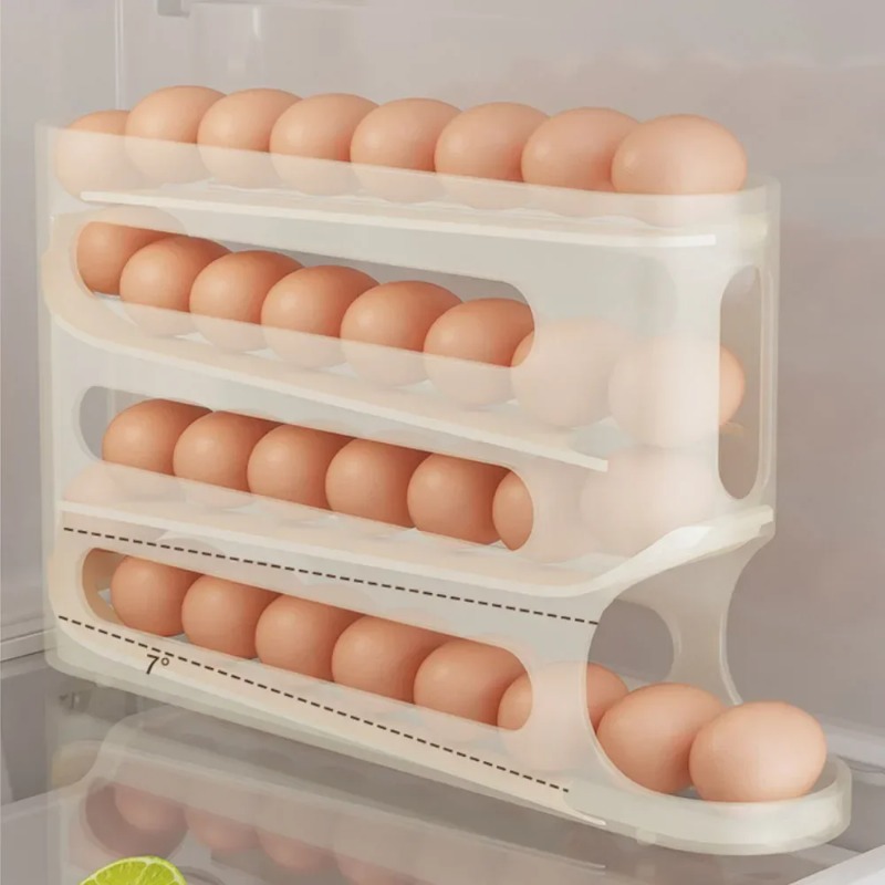 4 Layers Automatic Rolling Egg - Egg Storage Holder recension och pris