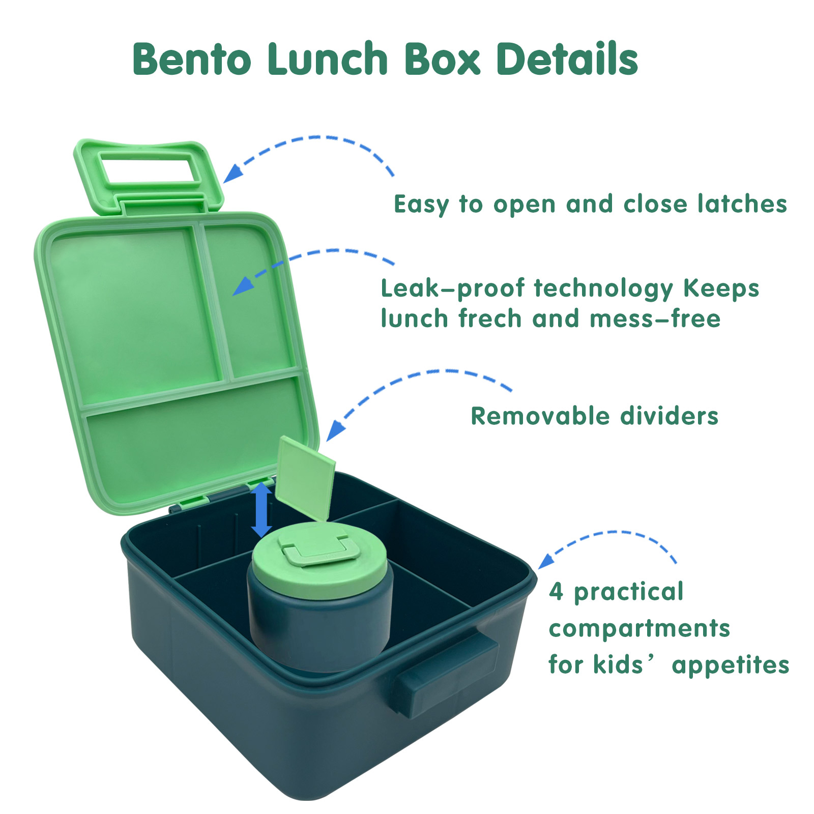 1 Set Bento Lunch Box for Kids - Food Storage Microwave Safe recension och pris