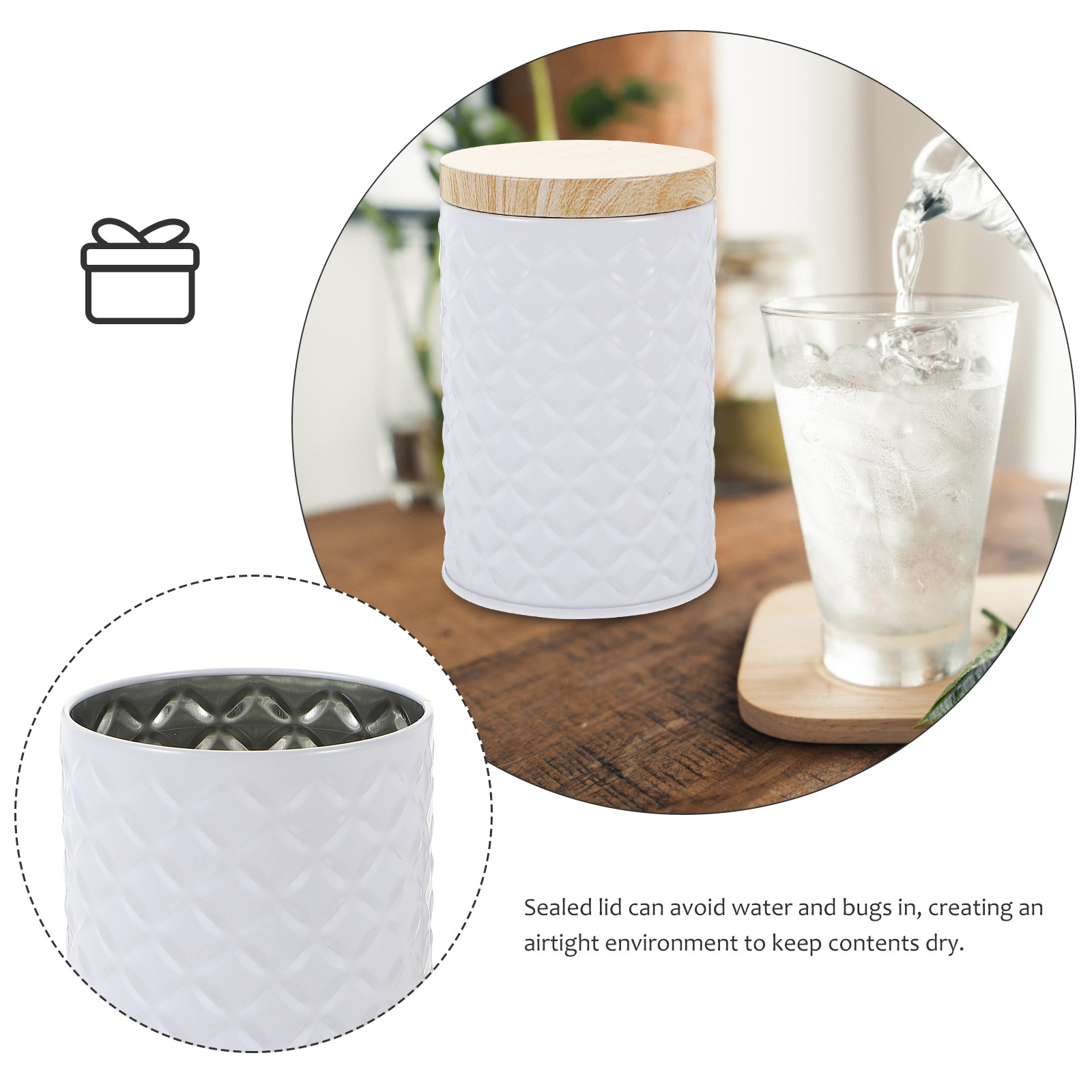 2Pcs Food Grade Tinplate Stora - Food Storage Jars Airtight recension och pris