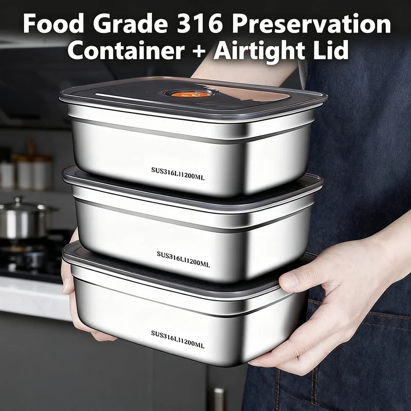 Large Capacity Stainless Steel - Food Storage Microwave Safe recension och pris