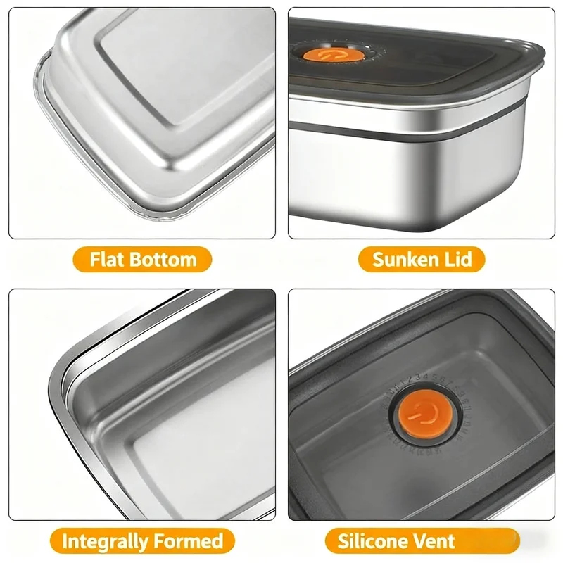 Large Capacity Stainless Steel - Food Storage Microwave Safe recension och pris