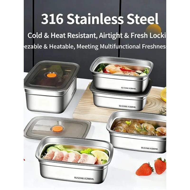 Large Capacity Stainless Steel - Food Storage Microwave Safe recension och pris
