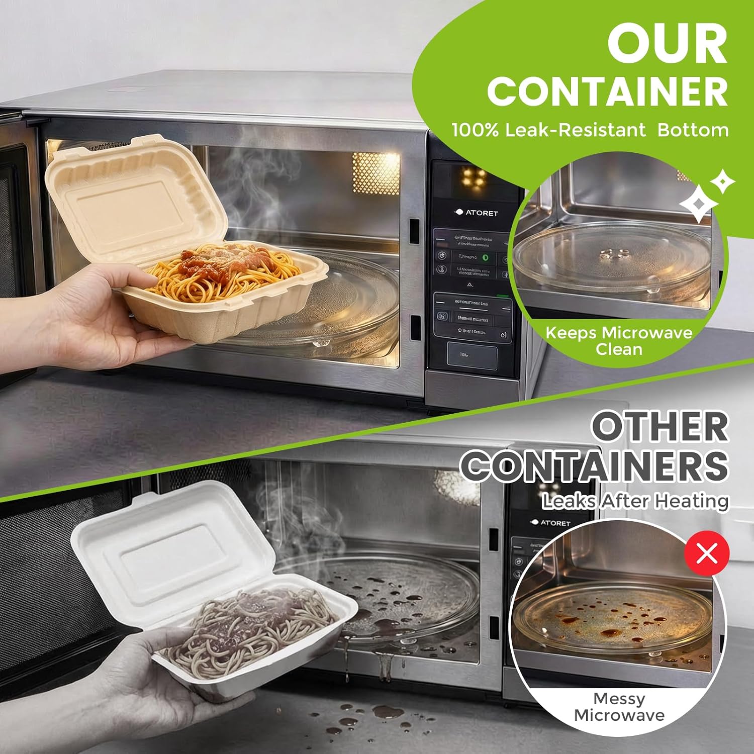 50 Pack 16oz Clamshell Take Ou - Food Storage Microwave Safe recension och pris