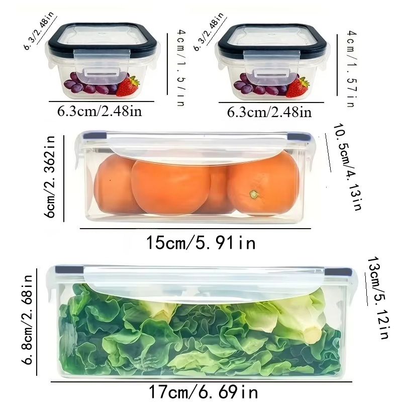 8Pcs Set Includes 4 Containers - Food Storage With Colander recension och pris