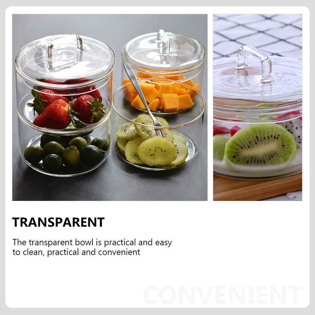 1Set Clear Glass Storage Bowl  - Food Storage Glass Jar recension och pris