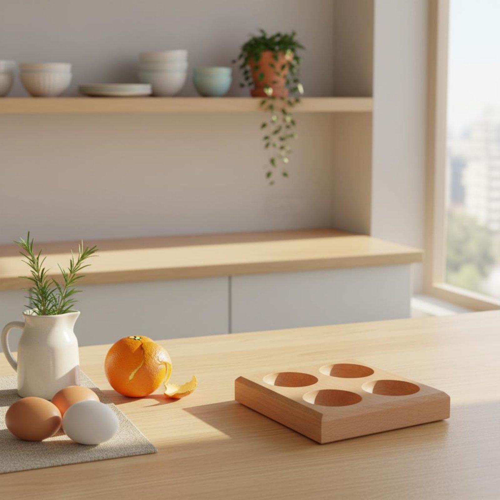 Beech Wood Egg Tray Deep Slot  - Egg Storage Holder recension och pris