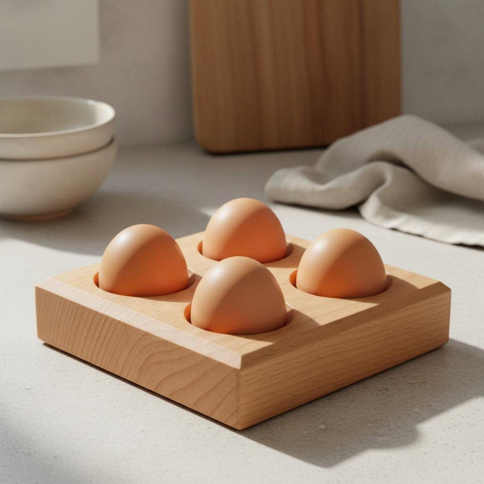 Beech Wood Egg Tray Deep Slot  - Egg Storage Holder recension och pris