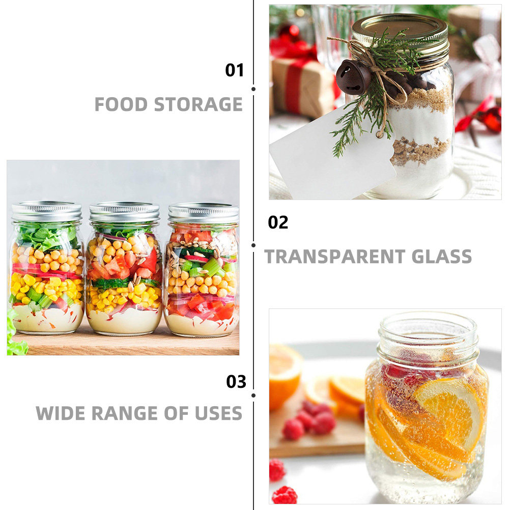 6Pcs Transparent Round Glass J - Food Storage Jars Airtight recension och pris